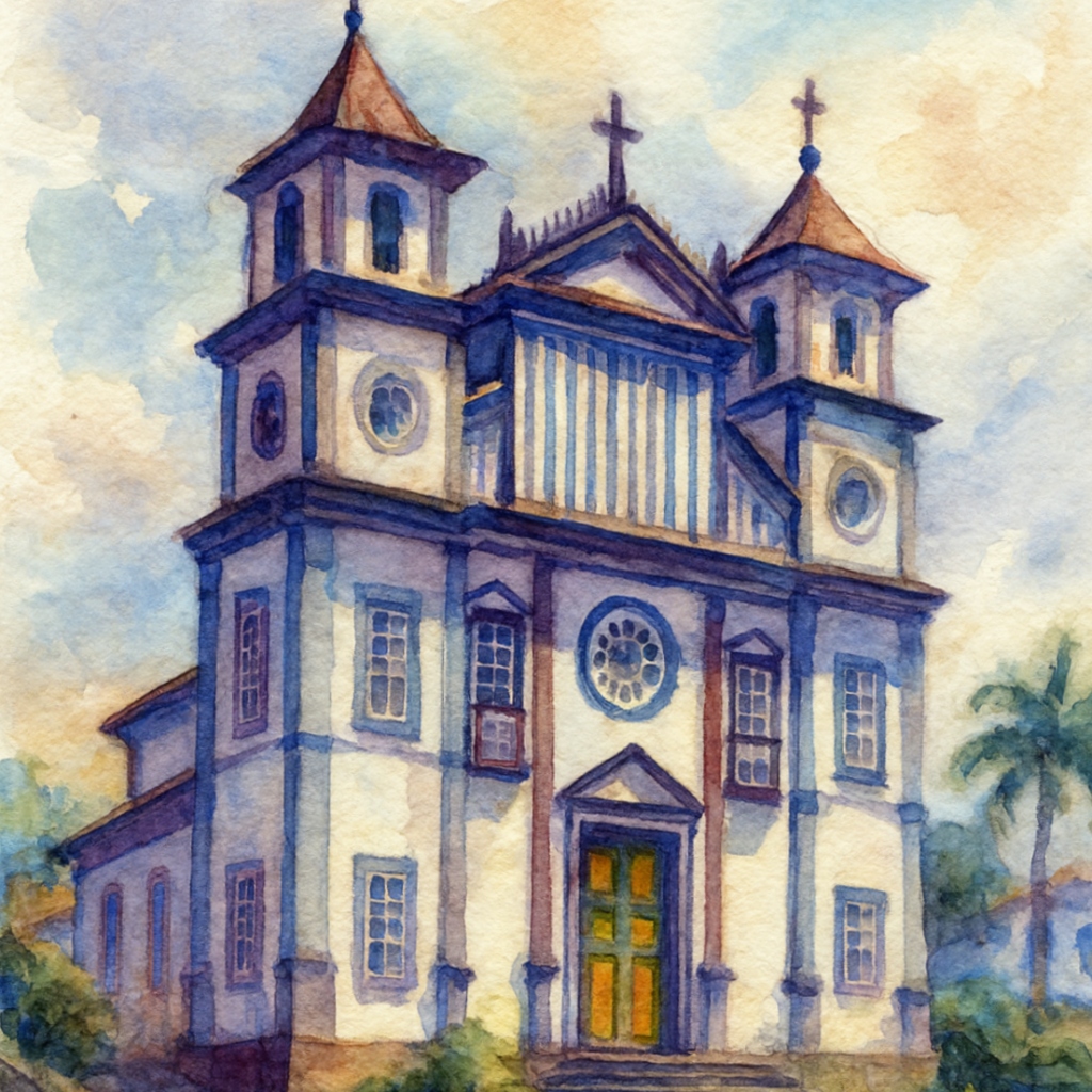 Igreja Matriz de Datas — Aquarela